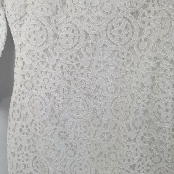 Women's Lilly Pulitzer White Lace Mini Dress Size 2 Sheer Sleeves Bridal - Picture 3 of 5